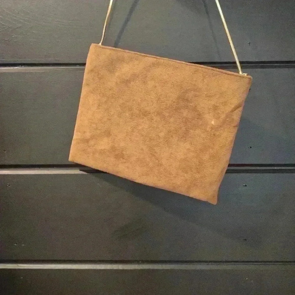 Vintage brown Reva Ultra Suede Shoulder Bag Clutch - Picture 2 of 3